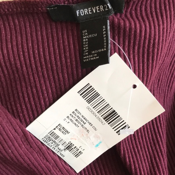 Burgundy Twist-front Bodysuit - Picture 4 of 4